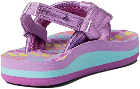 REEF Girls ToddlerLittle Kid Ahi Beach Flip Flop, Soft Cushion Footbed, Water Friendly Lavender Hearts