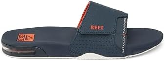 REEF Mens Fanning Slide | Bottle Opener Sandal NavyOrangeWhite