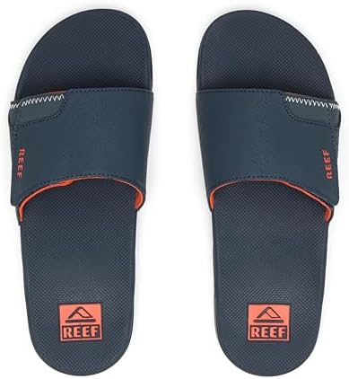 REEF Mens Fanning Slide | Bottle Opener Sandal NavyOrangeWhite