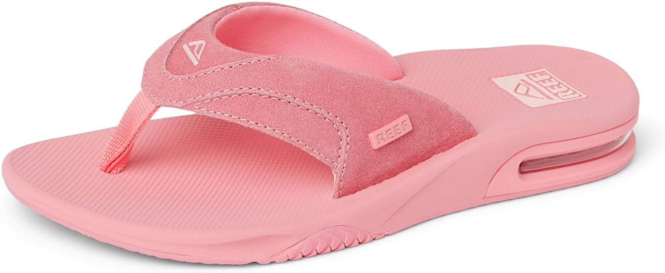 REEF Women's Fanning Bottle Opener Flip Flops Strawberry Suede
