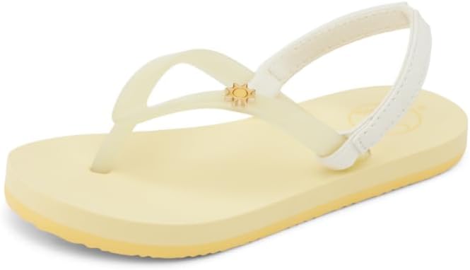Reef Girls' Little Charming Backstrap Flip Flop Sandals Pale Banana