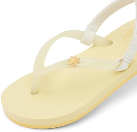 Reef Girls' Little Charming Backstrap Flip Flop Sandals Pale Banana