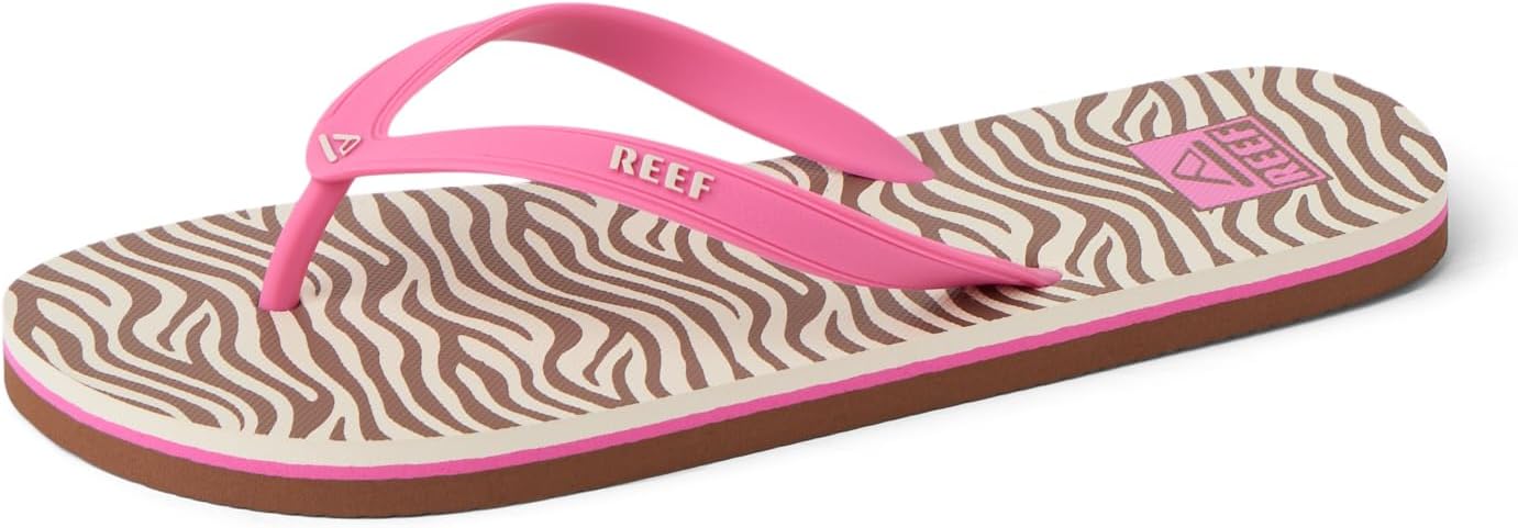 REEF girls Kids Seaside Prints PinkZebra Brown