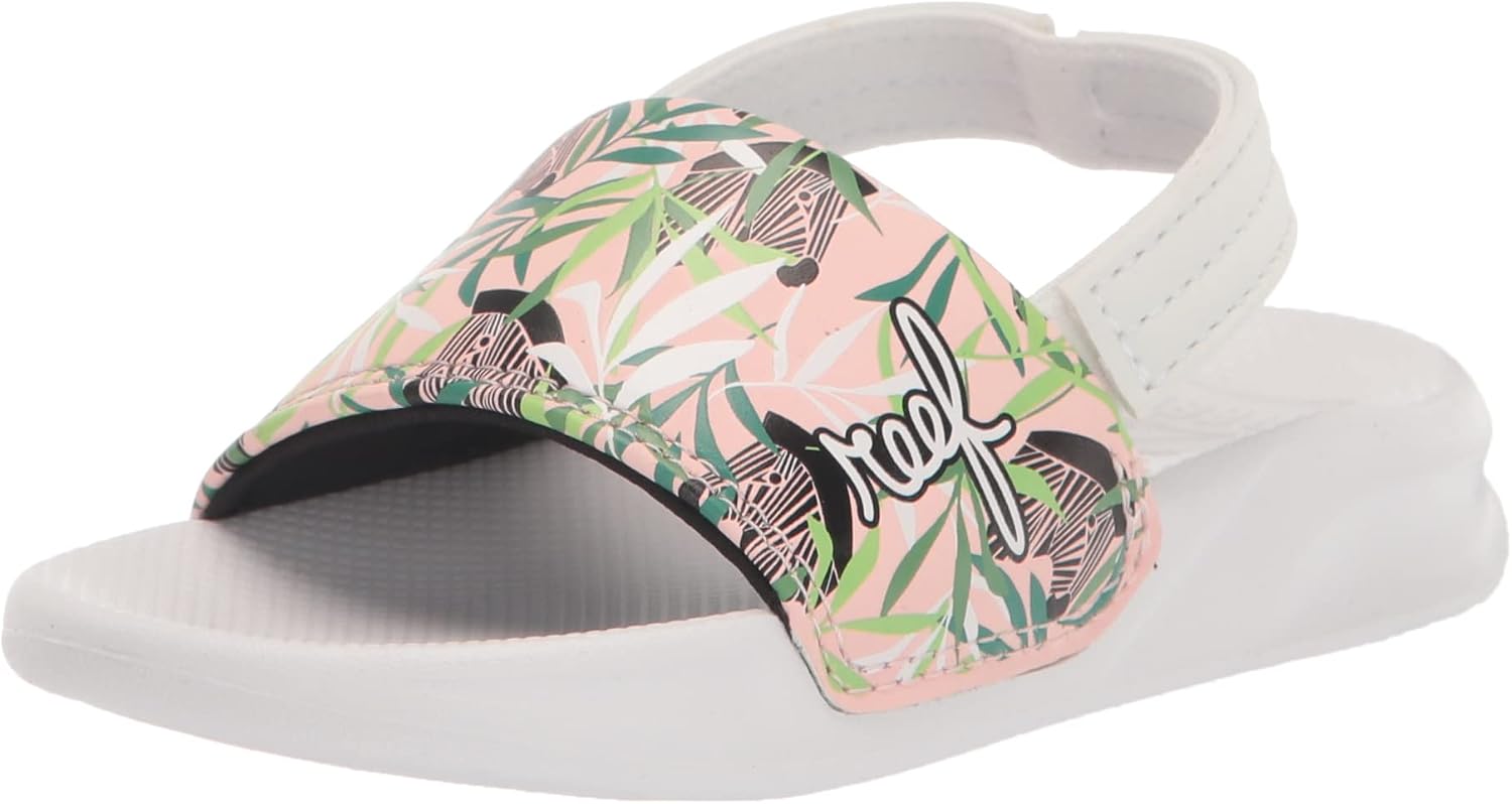 REEF Girls ToddlerLittle Kids One Slide Sandal Zebra