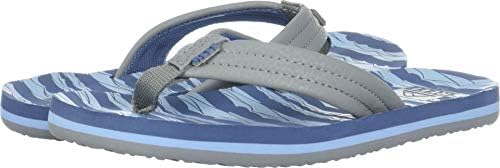 REEF Boys Kids Ahi Beach Flip Flop, Soft Cushion Footbed, Water Friendly Blue Grey Ocean