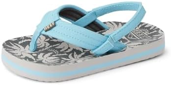 REEF Boys ToddlerLittle Kid Ahi Beach Flip Flop, Soft Cushion Footbed, Water Friendly Light Blue Palm