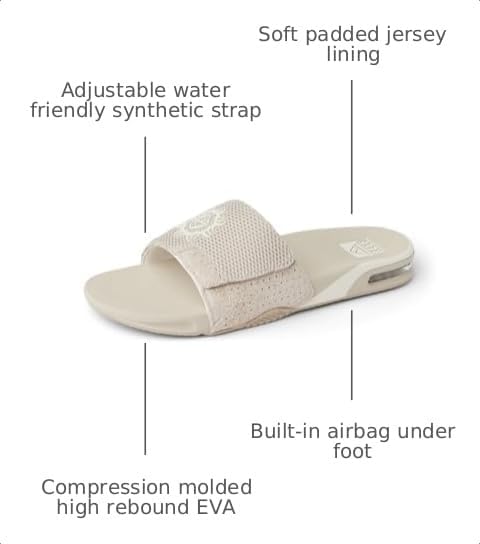 REEF Mens Fanning Slide | Bottle Opener Sandal Taupe Sun