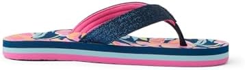 REEF Girls Kids Ahi Beach Flip Flop, Soft Cushion Footbed, Water Friendly Navy Floral