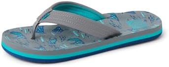 REEF Boys Kids Ahi Beach Flip Flop, Soft Cushion Footbed, Water Friendly GreyStingray