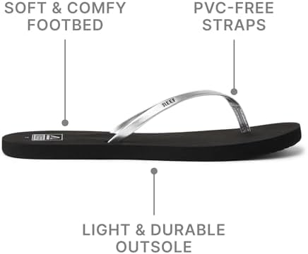 REEF Womens Bliss Nights Flip Flop SilverBlack