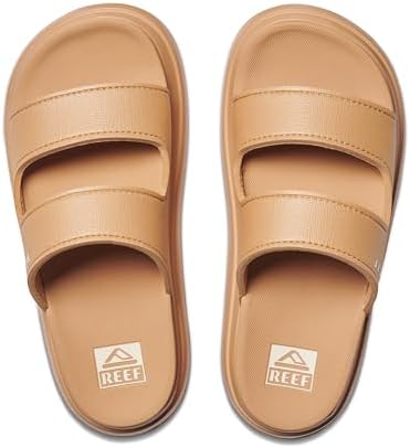 REEF Cushion Bondi 2 Bar Women's Slide Sandal, Lightweight and Supportive Footbed, Water Friendly Natural