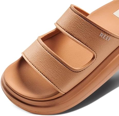REEF Cushion Bondi 2 Bar Women's Slide Sandal, Lightweight and Supportive Footbed, Water Friendly Natural