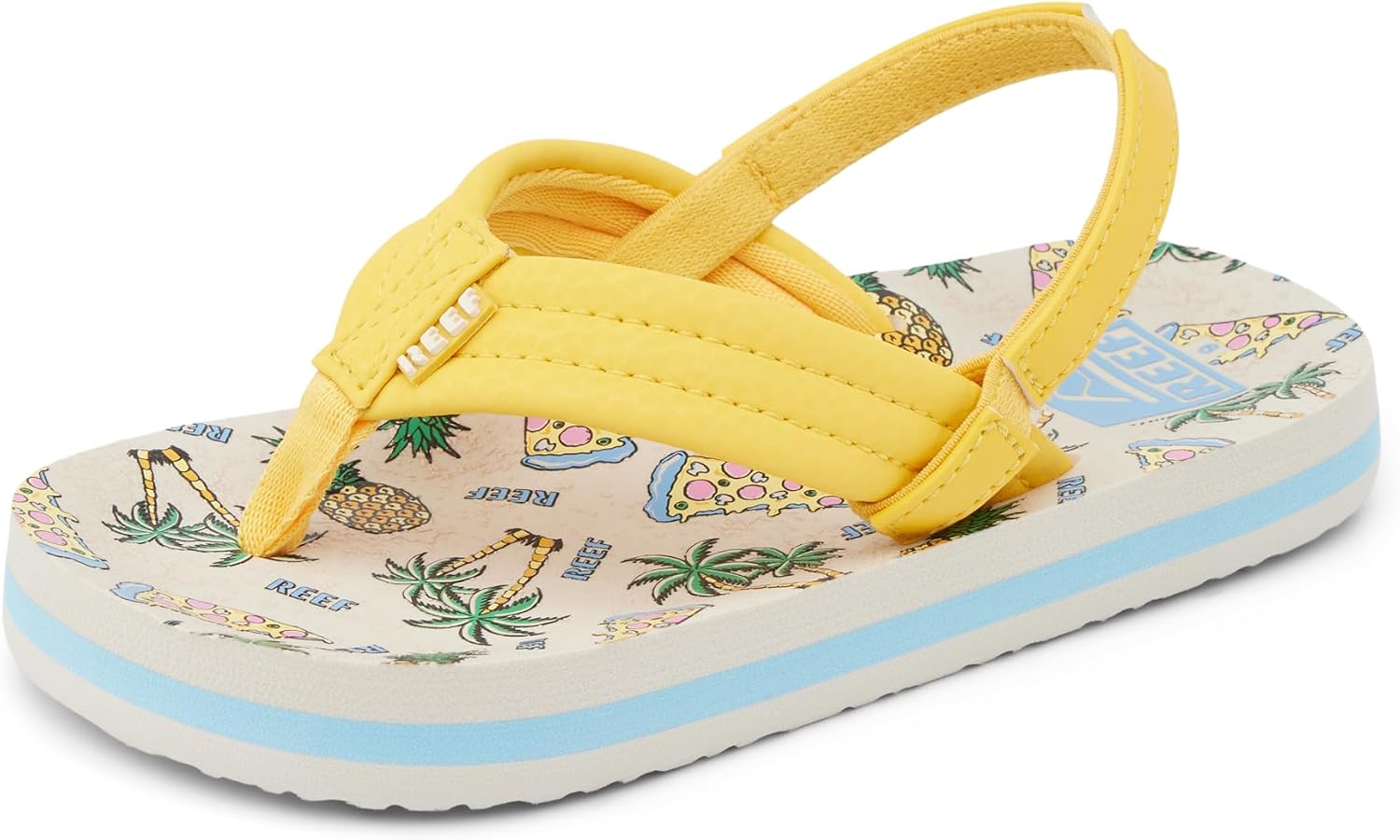 REEF Boys ToddlerLittle Kid Ahi Beach Flip Flop, Soft Cushion Footbed, Water Friendly Hawaiian Pizza