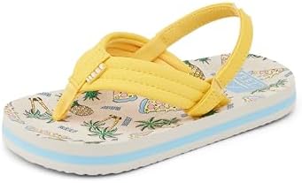 REEF Boys ToddlerLittle Kid Ahi Beach Flip Flop, Soft Cushion Footbed, Water Friendly Hawaiian Pizza