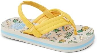 REEF Boys ToddlerLittle Kid Ahi Beach Flip Flop, Soft Cushion Footbed, Water Friendly Hawaiian Pizza