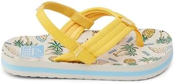 REEF Boys ToddlerLittle Kid Ahi Beach Flip Flop, Soft Cushion Footbed, Water Friendly Hawaiian Pizza