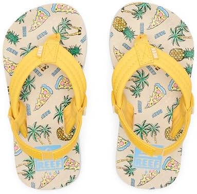 REEF Boys ToddlerLittle Kid Ahi Beach Flip Flop, Soft Cushion Footbed, Water Friendly Hawaiian Pizza