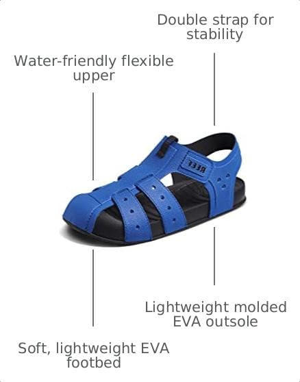REEF Kids' Water Beachy Fisherman Sandals BlueBlack