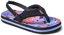 REEF Girls ToddlerLittle Kid Ahi Beach Flip Flop, Soft Cushion Footbed, Water Friendly Purple Fronds