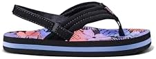 REEF Girls ToddlerLittle Kid Ahi Beach Flip Flop, Soft Cushion Footbed, Water Friendly Purple Fronds