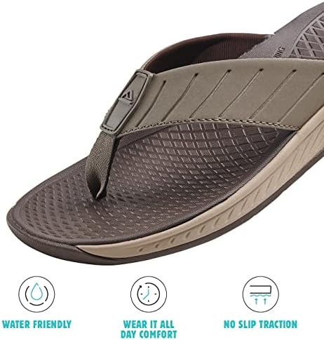 REEF Men's Deckhand Water Friendly Flip Flops Java