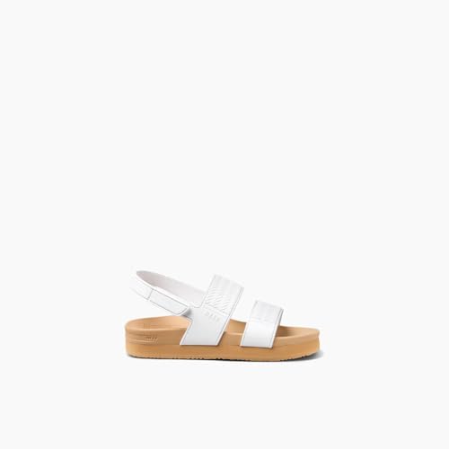 REEF Girls ToddlerLittle Kid Water Vista Platform Sandal, Water Friendly, Adjustable Strap White-tan23