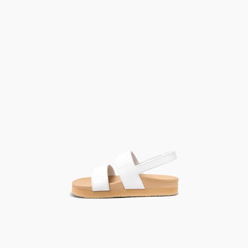 REEF Girls ToddlerLittle Kid Water Vista Platform Sandal, Water Friendly, Adjustable Strap White-tan23
