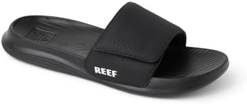REEF unisex-child Kids Salty Slide BlackWhite