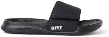 REEF unisex-child Kids Salty Slide BlackWhite