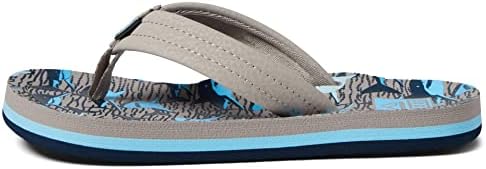 REEF Boys Kids Ahi Beach Flip Flop, Soft Cushion Footbed, Water Friendly Tan Sharks