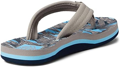 REEF Boys Kids Ahi Beach Flip Flop, Soft Cushion Footbed, Water Friendly Tan Sharks