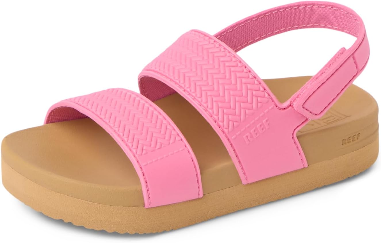 REEF Girls ToddlerLittle Kid Water Vista Platform Sandal, Water Friendly, Adjustable Strap Pink CosmosTan