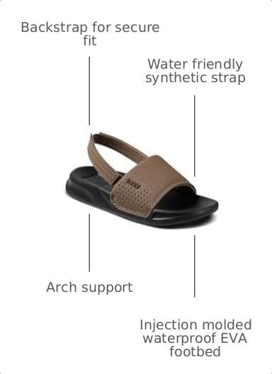 Reef Kids Little One Slide (InfantToddlerLittle Kid) Black-tan
