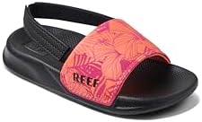 REEF Girls ToddlerLittle Kids One Slide Sandal Pink Peacock Hibiscus