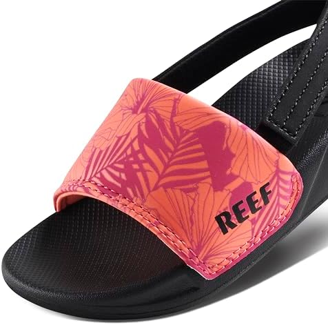 REEF Girls ToddlerLittle Kids One Slide Sandal Pink Peacock Hibiscus