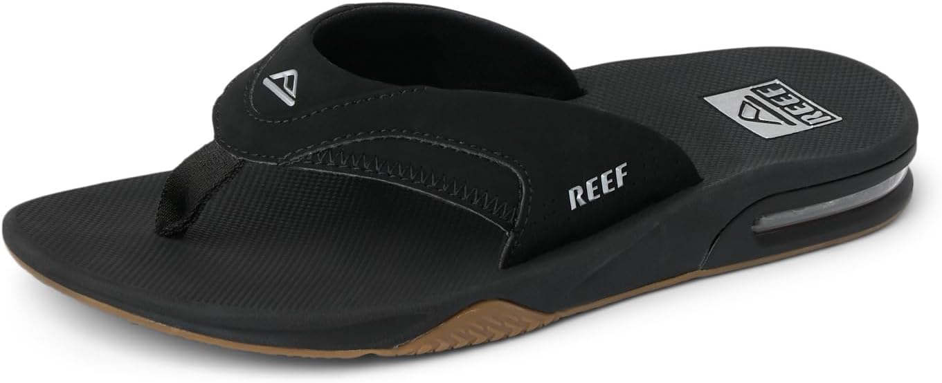 REEF Mens Sandals, Fanning BlackSilver