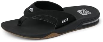 REEF Mens Sandals, Fanning BlackSilver