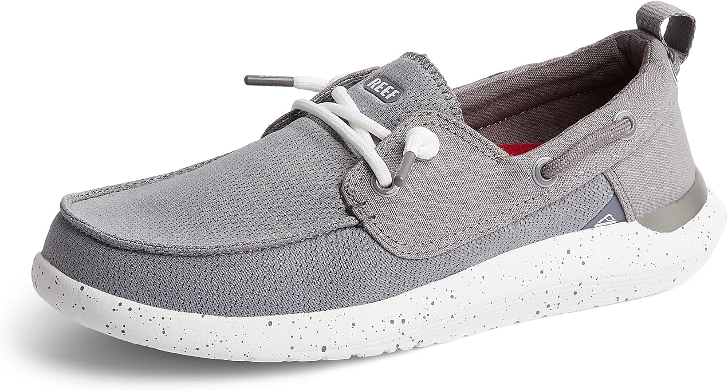 REEF Men's Swellsole Pier Boat Shoes Grey Mesh