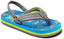 REEF Boys ToddlerLittle Kid Ahi Beach Flip Flop, Soft Cushion Footbed, Water Friendly Sharky Lime
