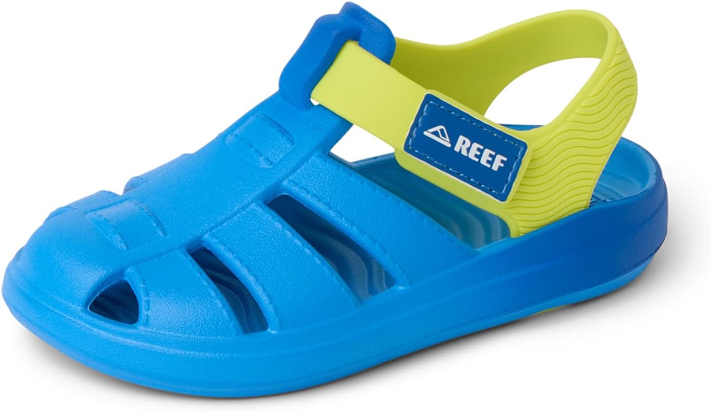 REEF Boys' ToddlerLittle Kid Totally Beachin Blue FadeYellow