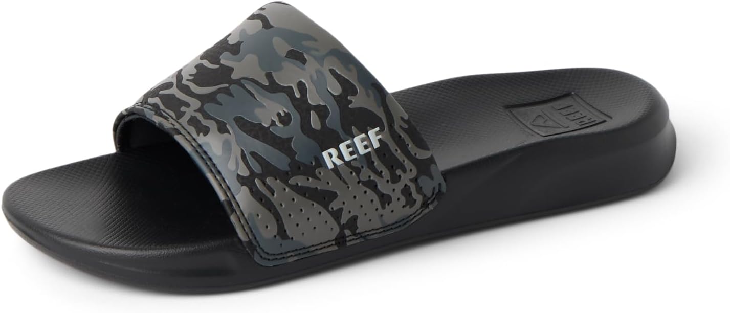 Reef Boys Kids One Slide Sandal BlackGrey Camo