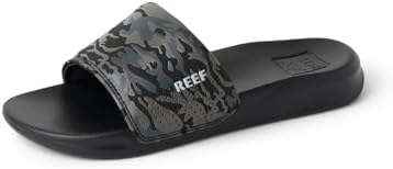 Reef Boys Kids One Slide Sandal BlackGrey Camo