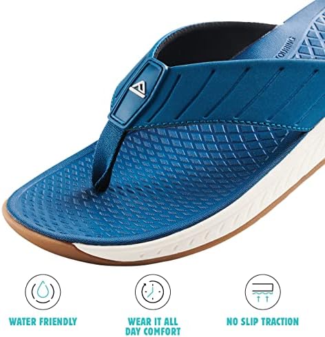 REEF Men's Deckhand Water Friendly Flip Flops Ocean Depths