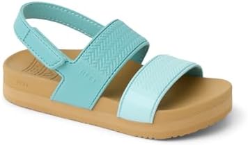 REEF Girls ToddlerLittle Kid Water Vista Platform Sandal, Water Friendly, Adjustable Strap Aqua Haze