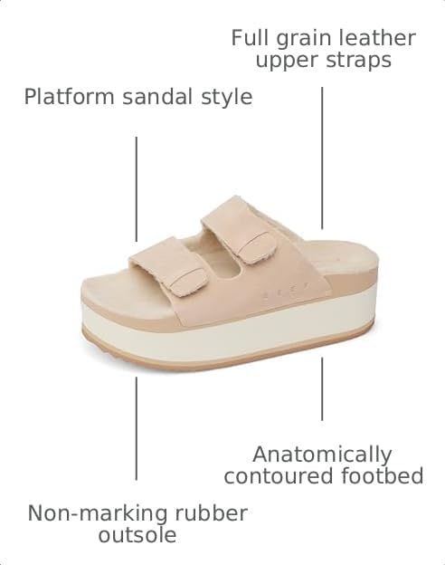 REEF Women's Ojai Ciara Platform Slides Tan