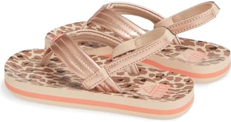 REEF Girls ToddlerLittle Kid Ahi Beach Flip Flop, Soft Cushion Footbed, Water Friendly Cheetah