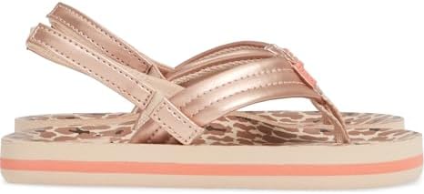 REEF Girls ToddlerLittle Kid Ahi Beach Flip Flop, Soft Cushion Footbed, Water Friendly Cheetah