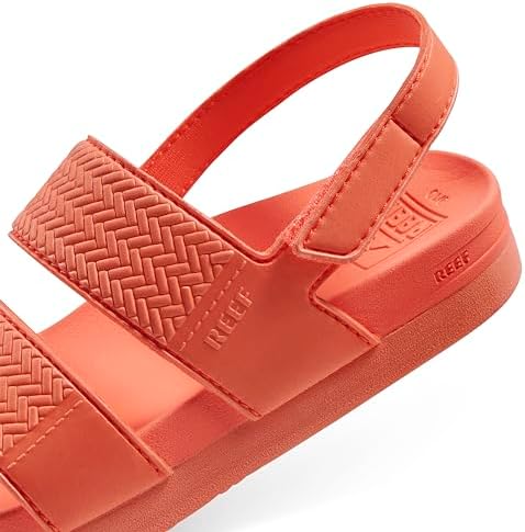 REEF Girls ToddlerLittle Kid Water Vista Platform Sandal, Water Friendly, Adjustable Strap Neon Poppy