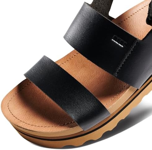 REEF Women's Vista Hi Buckle Platform Sandal Black-tan