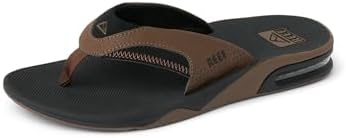 REEF Mens Sandals, Fanning Black and Tan